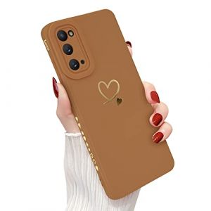 Newseego Coque pour Samsung Galaxy S20 5G Etui pour Filles Femmes, Dor&eacute; Amour Coeur Motif Doux Silicone Liquide S20 Coque Mignon Coeur Bord Antichoc Housse de Protection pour Samsung Galaxy S20- Brun (NewseegoUK, neuf)