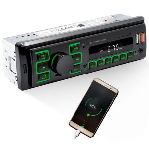 CAMECHO Autoradio avec Bluetooth 1 Din Lecteur multimédia numérique Radio FM Mains Libres Lecteur MP3 4x45W Deux entrées USB/Entrée AUX/SD/Carte TF+Télécommande (Icamecho, neuf)