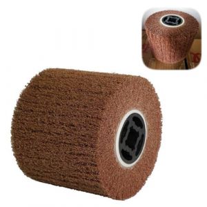 Docache Brosse en Nylon Rouleau de Ponçage Brosse Rouleau de Satin Meuleuse pour le lustrage de métaux bruts pour Machine à Satiner Rouleau Abrasif 120 x 100 mm (Grana 120) (YaoYao Know, neuf)
