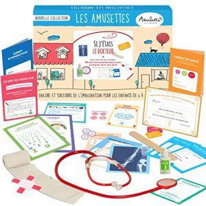 Amulette - Coffret Amusette Si J&rsquo;&eacute;tais Le Docteur - Jeu &Eacute;ducatif 6 &agrave; 11 Ans - 40+ Accessoires pour Jouer au M&eacute;decin - Jouet Cadeau Enfant Fille Gar&ccedil;on M&eacute;tier - Fabriqu&eacute; en France - MSDOC (AMULETTE jeux, neuf)