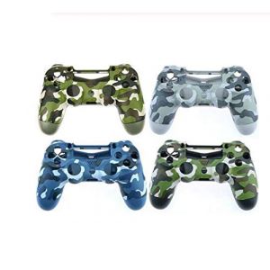Coque de protection complète en plastique pour manette PS4 JDM-040 Motif camouflage Bleu (Perfect Part, neuf)