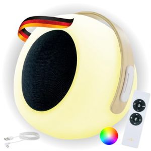 SCHWAIGER 661774 Lampe de table portable avec haut-parleur Bluetooth et batterie RVB LED RVB Lampe d'extérieur Lampe de jardin avec haut-parleur musical Poignée 10 W Protection contre les (Schwaiger GmbH - online, neuf)