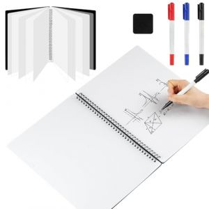 A4 Tableau Blanc Effacable Portable, Grand Tableau Blanc Effaçable à Sec, 10 Feuilles, Réutilisable Tableau Blanc Double Face, avec Stylos et Effaceur Tableau Blanc(24x31.5cm) (XBD trading, neuf)