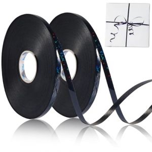 Annickee Ruban, 50M Ruban Cadeau Emballage, 5mm Ballon de Paillet&eacute;, Ficelle Ballon Anniversaire, Paillette pour Emballage Cadeau (Noir) (Changyao, neuf)