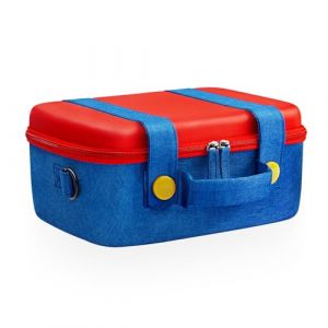 Pochette Switch 2 Tout-en-Un Mignon Compatible avec Nintendo Switch 2, Housse de Transport de Voyage Rigide et Portable &Eacute;tui pour Console Switch2, Manette Pro, Dock et Accessoires, Rouge Bleu Grande (FunlabDirect, neuf)