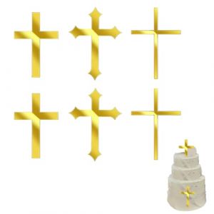 6 Pièce Decoration Communion Croix,Bapteme Cake Topper Sainte,Fille Baptême Gateau Décoration Ensemble,Garcon Paques Personnalisé Gâteaux Toppers Deco pour Aube Mariage Foi Caker Décorations (biu-shop, neuf)