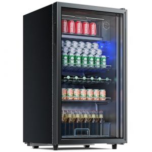TRIUMPHKEY Professional R&eacute;frig&eacute;rateur &agrave; Boissons,85 Litres Minibar Vitr&eacute;/R&eacute;frig&eacute;rateur,LED Bleues,Porte Enti&egrave;rement Vitr&eacute;e 4 &eacute;tag&egrave;res et,Pour Les Boissons Non Alcoolis&eacute;es,La Bi&egrave;re et Le Vin Nevera (Triumphkey Store, neuf)