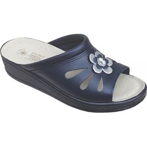 Sanital Light - Sabot en cuir avec semelle anatomique en cuir Anti-Shoc - 1342 - MARINE 40 (Popshoe, neuf)