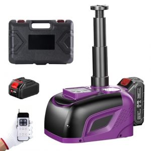 Cric hydraulique 5T 3T - Cric &eacute;lectrique avec Batterie 4,0 Ah et Chargeur avec Pompe Gonflable et lumi&egrave;re LED - 150-450 mm - pour Voiture, SUV, berline, monospace, Changement de Pneu (WHKCLTDD, neuf)