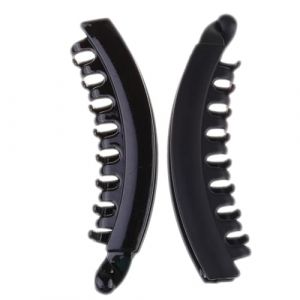BELLIFFY 10 Pi&egrave;ces clip banane pince banane noire pince &agrave; cheveux banane Attaches Titulaire femmes hairpin hair clip hair pin peigne pinces bananes en queue de poisson clips de banane Black (Hunation, neuf)