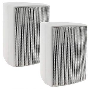 ChiliTec Paire de Haut-parleurs 2 Voies Blanc pour cha&icirc;ne Hi-FI st&eacute;r&eacute;o Home cin&eacute;ma 40 W 8 Ohm (Ponera, neuf)