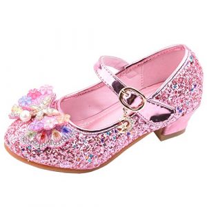 Chaussures &agrave; talons filles - Chaussures princesse filles Chaussures brillantes Chaussures &agrave; paillettes Chaussures princesse Cosplay Chaussures pour f&ecirc;tes mariages Sandales &Eacute;l&eacute;gantes Chaussures &agrave; (shuQOTA, neuf)