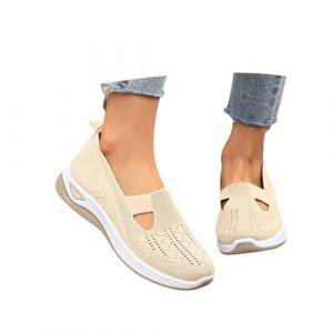 Basket Femme sans Lacets Ete Confortable Running Trail 41 Blanche a Talon Compens&eacute; Confort Respirante Orthopedique Enfiler Lacet De Marche Sport Course Baskets Et Chaussures Chic 38 Fitness Beige 38 (chaoyang98, neuf)