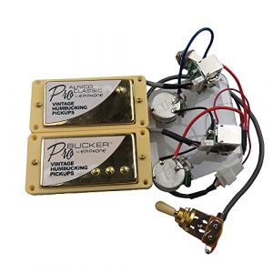 Micros de guitare électrique Alnico Classic Vintage et Pro Bucker Humbucker avec faisceau de câblage professionnel (doré YE) (feihou, neuf)