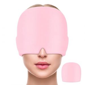 MIVORA Bonnet Migraine Relief Cap, R&eacute;utilisable Masque Migraine et C&eacute;phal&eacute;es, Bonnet Anti Migraine Poche de Glace en Gel Masque, Compresse Chaud Froid Poche De Glace En Gel (Rose) (MIVORA EU, neuf)
