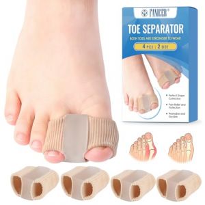 4 Pièces Séparateurs d'Orteils pour orteils courbés, Ecarteur Orteil Double pour orteils qui se chevauchent, Correcteur Redresseur en Gel avec 2 Boucles, pour hommes et femmes,peau (dongguanshiluhuadianzi, neuf)