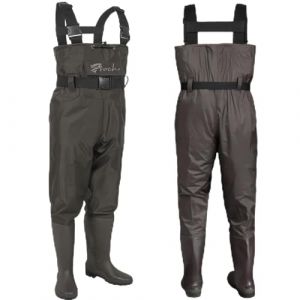 Cuissard pour hommes et femmes imperm&eacute;able marron avec bottes en caoutchouc &ndash; Id&eacute;al pour la p&ecirc;che et les activit&eacute;s de plein air, marron, 44W (FuTao, neuf)
