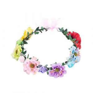 Couronne de Fleurs Couronne de fleurs, bandeaux, accessoires mariage, couronne florale for fille, guirlande roses, diad&egrave;me mari&eacute;e(Multicolor) (huxiaohong666, neuf)