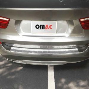 Protection seuil de Pare-Chocs arri&eacute;re pour BMW X3 F25 2010-2017 Chrom&eacute; INOX (omacfrance, neuf)