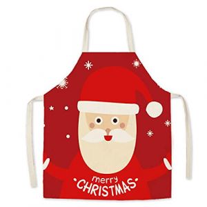 FOMAISELF Tablier de cuisine enfant en lin - Tablier pour enfants motif p&egrave;re No&euml;l, tabliers fille fils pour cuisiner la f&ecirc;te de la peinture (littleear, neuf)