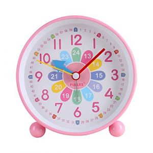 KIPIDA Réveil Enfant Garçon Fille, Reveil Enfant Analogique, Réveil de Chevet pour Enfants, Silencieux sans tic-tac Réveil, Analogique Alarme Lumineux, Snooze Réveil Chevet avec Et Lumière,à Piles (KIPIDA-UK, neuf)
