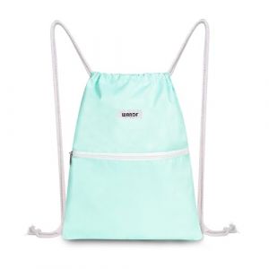 WANDF Sac à Dos Cordon Sac de Sport Cordon Sac en Tissus Sacs à cordon Sac de Gym Femme Homme (C-Vert Menthe) (WANDF FR, neuf)
