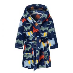 CuteOn Gar&ccedil;on Fille Robe de Chambre &agrave; Capuche en Flanelle Douce Robe de Nuit D&eacute;contract&eacute;e pour Enfants 6-7Y (Cute On, neuf)