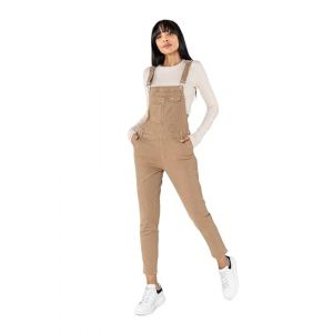 Nina Carter Salopette en jean pour femme, Jean boyfriend, Combinaison en denim, Look usé, Salopette d'été, XL (Miss Noir, neuf)