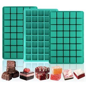 3 Pi&egrave;ces Moule Chocolat Silicone Peut Contenir 40 Barres de Chocolat Moules &agrave; P&acirc;tisserie,Carr&eacute; Vert Fonc&eacute; Moule Bonbon pour les Bonbons,les Gel&eacute;es,les Chocolats Carr&eacute;,DIY G&acirc;teau,Glace,Pudding(A) (Jaon Ldaw, neuf)