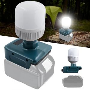 Lampe Rechargeable pour Makita Batterie 18V, Afenau 12W Lampe de Travail avec E27 Bulbs R&eacute;glable 350-1300LM, Portable LED Lampe Sans Fil pour Batterie 18V,Projecteur de Chantier (enshishiaoshenghongmenchuangyouxiangongsi, neuf)