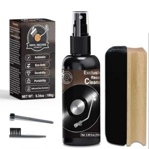 DINGSEN Kit de nettoyage pour disques vinyle - Kit complet de nettoyage de disques vinyle 4-en-1 - Nettoyant pour disques vinyle de 100 ml, brosse pour disques en velours doux, brosse &agrave; manche droit (MMYIMU, neuf)
