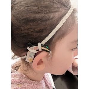 Bandeau tresse pour implant cochleaire et prothese auditive serre tete anti perte (Blanc, Taille unique extensible) (SOFIZZE, neuf)