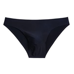 Faringoto Sous-vêtements hommes sans couture slips shorts homme soie glacée taille basse culotte solide semi-transparent, Noir , XL (Faringoto, neuf)