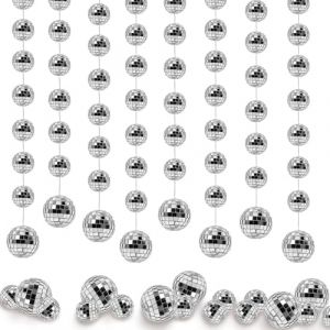 XineYuor 4PCS Boule &agrave; Facette Kit,Boules Disco Argent&eacute;es,R&eacute;utilisable Boule Disco Brillant,Disco Ball D&eacute;coration &agrave; Suspendre Miroir Boule Disco Boule Paillet&eacute;e pour Disco Fever Ann&eacute;es 70 (XinYouer, neuf)