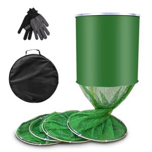 Bourriche de pêche, bourriche de 3,3 m, caoutchoutée avec Sac et Gants, bourriche, Filet de pêche Flottant, Pliable pour Accessoires de pêche (attempty, neuf)