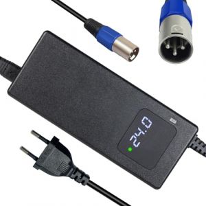 Chargeur électrique pour fauteuil roulant 24 V 4 A chargeur de batterie au plomb-acide 3 broches connecteur XLR mâle pour Lakematic, Pride Mobility, Jazzy Power Chair, Drive Medical, Golden (Shenzhen Yangzi Power Company,, neuf)