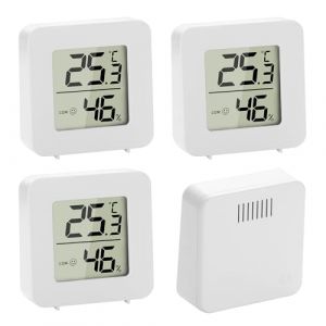 4 pièces Thermomètre Hygromètre Digital avec Haute Précision Mini Hygromètre Thermomètre extérieur Digital Thermomètre intérieur pour Maison Terrarium Chambre Bébé (DATUANYUAN, neuf)