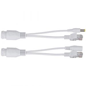 Kit de R&eacute;partiteur POE Injecteur, sur Ethernet Adaptateur D'alimentation Connecteur C&acirc;ble Passif 12 V 2 Paires le Blanc C&acirc;bles D'entr&eacute;e D'Injecteur pour Cam&eacute;rra S&eacute;curit&eacute; IP Point D'acc&egrave;s Sans Fil (Enraek, neuf)