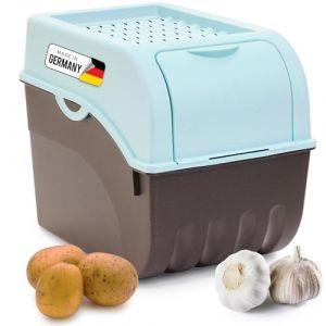 Novaliv Grande Boîte de Rangement pour Pommes de Terre et Légumes - 9 L - Turquoise - Pour Oignons, Fruits, Carottes (AMP GmbH, neuf)