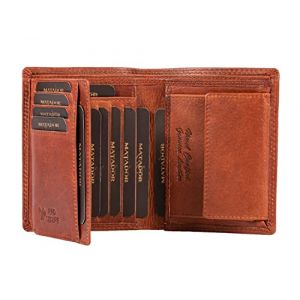 MATADOR Porte Monnaie Homme Cuir #Vigo avec &eacute;l&eacute;gante Bo&icirc;te Cadeau, Luxe Porte Carte Homme RFID, Grand Portefeuille avec de Nombreux Compartiments &agrave; Cartes en Marron Vintage (MATADOR LEDER "The German Brand", neuf)
