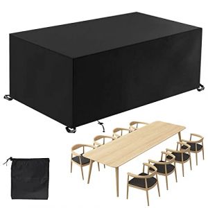 ZFEBHMY Housse Salon de Jardin ImperméAble,Rectangulaire Housse de Meubles 420D Tissu Oxford Housse Table de Jardin,pour Patio Table Chaises ExtéRieure-Black|| 200x120x80cm(LxWxH) (ZFEBHMY, neuf)