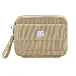 VASCHY Trousse Crayon de Couleur, Grande Trousse 192 Slots en Velours Côtelé Portable Multi-Poches Feutres Stylos Aquarelle avec Anse Amovible pour Homme Femme Fille Artiste Chameau (Vaschy, neuf)
