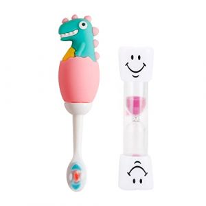 LEBOCADO Brosse à Dents pour Bébé 0-7 Ans, Brosse à Dents avec Poils Extra Doux 100% Gel de Silice de Qualité Alimentaire, avec Sabliers Minuterie Horloge et Boîte de Rangement (Rose) (LE BOCADO, neuf)