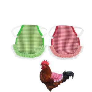 TUKEVA 2 Pcs Selle de Poulet Tablier De Selle De Poulet Poule Gilet pour Poules Respirant Tablier De Poulet avec Sangles élastiques pour Poule,Canards Oies Petits Animaux de Compagnie(Rouge,Vert) (HaoYuanTianCheng, neuf)