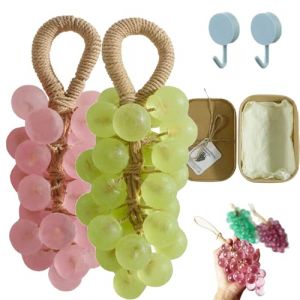 Savon au raisin, savon en cristal fait main et personnalis&eacute;, nettoyant doux, savons artisanaux en forme de raisin sur corde, for le lavage des mains(Set B) (YTDZSWZX, neuf)