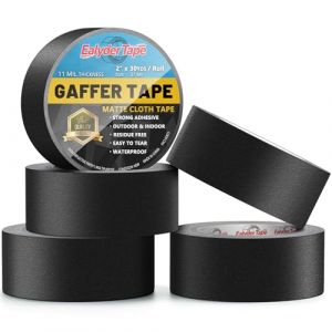 Ealyder Tape Noir Gaffer Ruban adh&eacute;sif en tissu, 50 MM x 27.4M, 5 Pack Mat Chiffon Tuban Adh&eacute;sif, Gaffers Tape pour C&acirc;bles, Photographie (ealyder business, neuf)