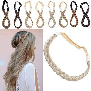 SEGO Bandeau Tressé Serre-Têtes Accessoire Headband Élastique [3 Brins] Cheveux Bande Pièce Stretch Postiche Twist Femmes Synthétiques Flexible - Blond Sable & Blond Très Clair (Shiny Collection-88, neuf)