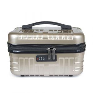KINSTON Vanity Case Rigide - Trousse de Toilette Voyage Cosmétiques Code - Rigide avec Poignet - Grande capacité - Champagne (Kinston, neuf)