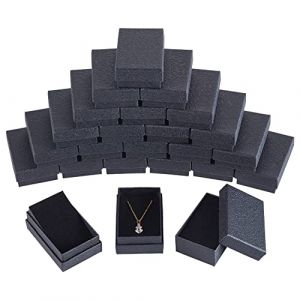 nbeads 24 Pcs Boîtes à Bijoux en Carton Texture Noire, 8.1x5.1 cm Boîte Cadeau en Papier Boîte D'Emballage en Carton avec Éponge Noire à L'Intérieur pour Colliers Boucles D'Oreilles Bracelet Bijoux (ARRICRAFT FR, neuf)