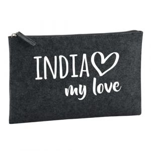 Huuraa trousse de toilette India my love Trousse de toilette cadeau en feutre anthracite 1 litre India my love Pr&eacute;sent (Hellweg Handelsbetrieb Soest, neuf)
